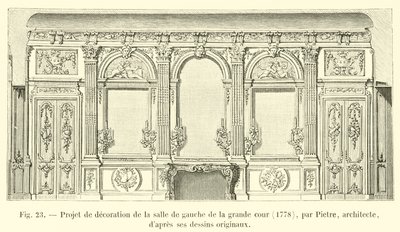 大剧院左侧房间装修工程，1778年，由Pietre，建筑师，dapres原始图纸 作者 法语学校