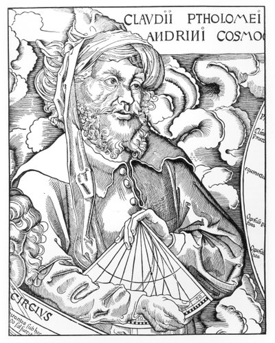 托勒密（Claudius Ptolemaeus）（约90-168）持有六分仪 作者 法语学校