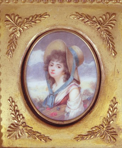 Pulcherie de Valence带着一捆带罂粟和矢车菊的小麦，c。 1783（wc） 作者 法语学校