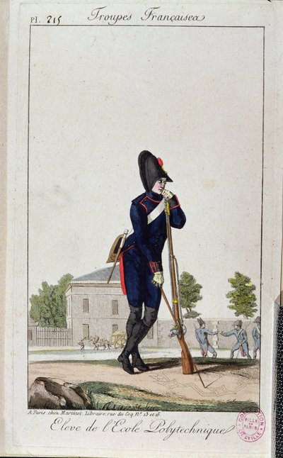 来自理工学院的学生，来自法国军队c.1805 作者 French School