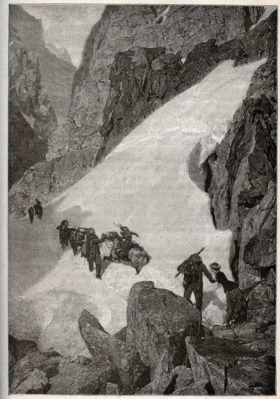 Pyrenees - ascension du Pic du Midi - "PATRIE "中的雕刻--LUCIEN HUARD的DESCRIPTION PIQUE DE LA FRANCE EN 6 VOLUES - 19世纪末 作者 法语学校