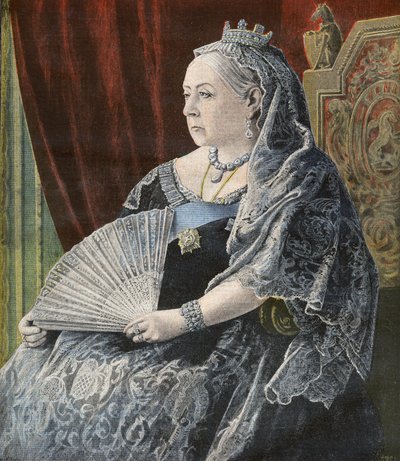 英国维多利亚女王在她的周年纪念日--《小报》的封面，1897年6月27日（雕刻）。 作者 法语学校