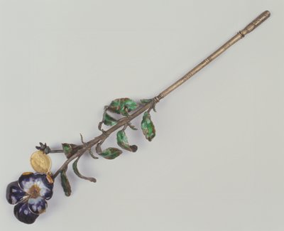 Quill笔杆与三色堇，1862年（银和珐琅） 作者 法语学校