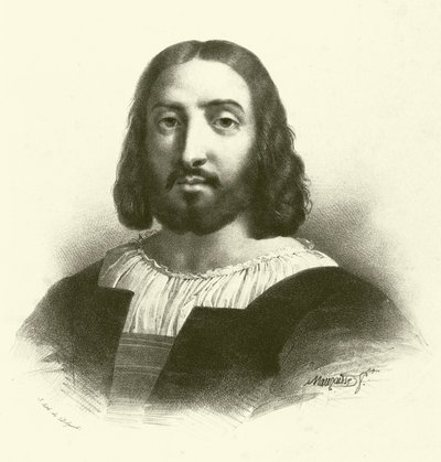 Raffaello Sanzio da Urbino, known as Raphael, portrait (engraving) 作者 法语学校