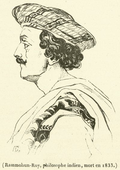 Rammohun-Roy, philosophe indien, mort en 1833 (engraving) 作者 法语学校