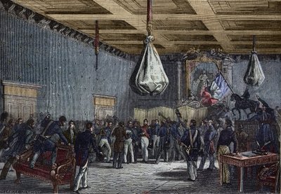 1830年7月31日在巴黎维尔酒店宣读众议院的讲话--路易-菲利普（1773-1850），法国国王（1830-48）；被众议院宣布为国王，并以限制权力为代价提供王位；如下 作者 法语学校