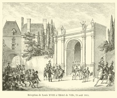 路易十八在1814年8月29日在Hotel de Ville酒店接待 作者 法语学校