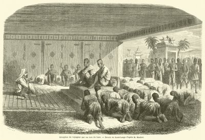 老挝国王接待旅行者（雕刻） 作者 French School