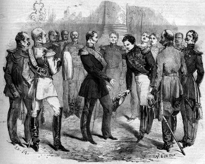 Reception of the French Emperor Napoleon III (1808-1873) by the Russian Tsar Alexander II (1818-1881) in Warsaw (Poland) 作者 法语学校