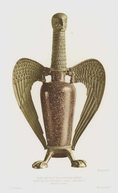 Red porphyry vase mounted by the goldsmiths of Abbot Suger, French 作者 法语学校