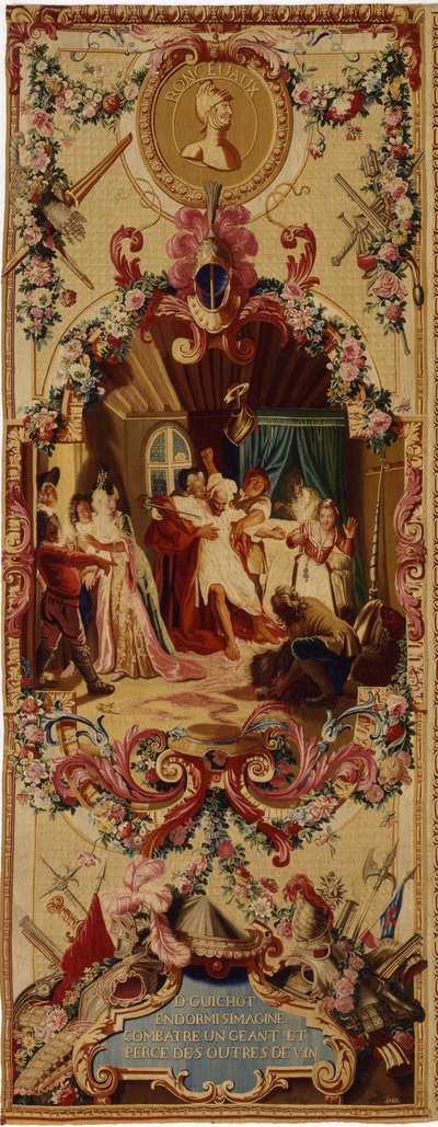 Regence Gobelins挂毯，饰有Don Quixote的故事，1717-18年 作者 法语学校