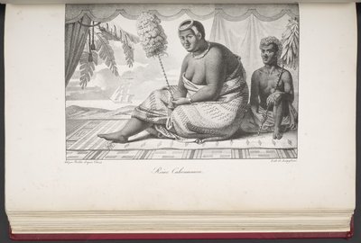 Reine Cahoumanou，Habitans des iles Sandwich，选自 Voyage pittoresque autour du monde, avec des portraits de sauvages d