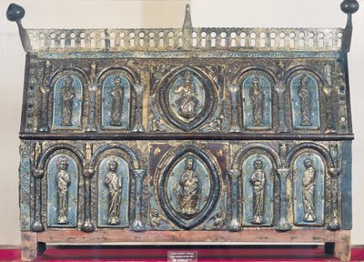 Limousin学校St. Viance的圣物箱，c.1230-50（镀金铜和珐琅） 作者 French School