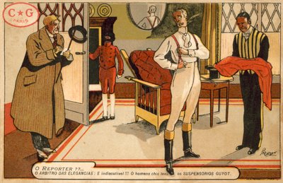Reporter interviewing a gentleman getting dressed (chromolitho) 作者 法语学校