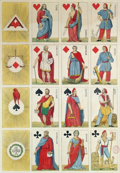 复制1848年革命时期的共和党扑克牌 作者 法语学校