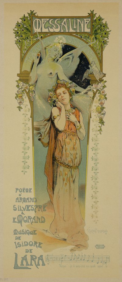 复制宣传歌剧Messaline，Casino de Monte Carlo，1898年的海报 作者 法语学校