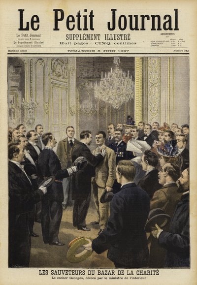 1897年在巴黎巴扎尔德拉查德的火灾救援人员 作者 法语学校