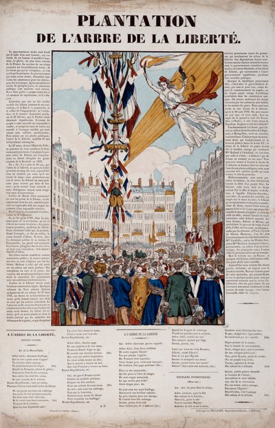 1848年革命：1848年3月25日种植自由之树。1848年巴黎雕版画，卡纳瓦莱博物馆 作者 法语学校