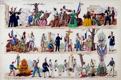 1848 年 2 月革命：2 月 23 日起义的伟大时刻，路障，然后是士兵、工人和资产者之间的友爱，路易菲利普一世（Louis-Philippe）权力象征的破坏，最后是 作者 法语学校