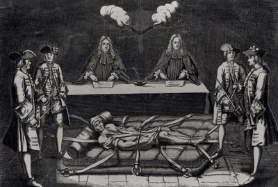 罗伯特·弗朗索瓦·达米恩斯（1715-57）在1757年3月2日在巴黎Chatelet的评委面前 作者 法语学校