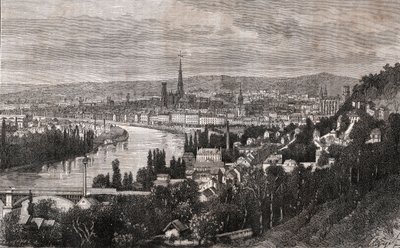 鲁昂-塞纳-滨海省--在V.A. Malt-Brown的 "La France illustree: geography, history, statistical administration "中的雕刻。1884 作者 法语学校