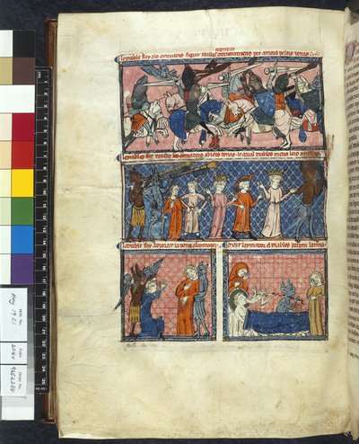 皇家 19 C.1，f.204v 恶魔的诱惑，"Le Breviari d