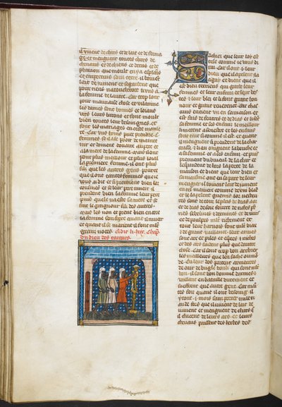 Royal MS 19 D I，f.78v，罗马亚历山大散文，c.1333-40（牛皮纸） 作者 法语学校