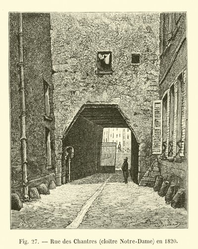 Rue des Chantres，修道院Notre-Dame，1820年 作者 法语学校