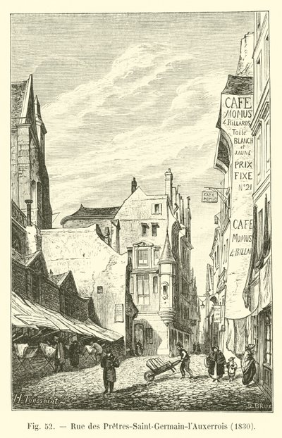 Pretres-Saint-Germain-lAuxerrois街，1830年 作者 法语学校