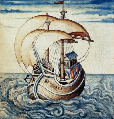 SMM2 p.8帆船，来自Theater des Vices et Vertus，Jan van der Noot（c.1539-95） 作者 法语学校