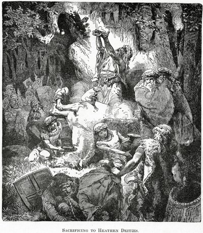 牺牲异教神灵，1890年 作者 French School