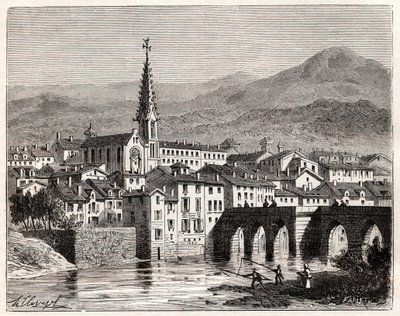 Saint-Antonin-Noble-Val (Saint Antonin Noble Val) - Languedoc-Roussillon-Midi-Pyrenee - engraving in “France illustree: geography, history, statistical administration” by V.A. Malt-Brown. 1884 作者 法语学校