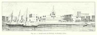 Saint-Louis du Senegal，在上个世纪（雕刻） 作者 法语学校