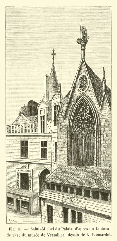 Saint-Michel du Palais，来自凡尔赛博物馆的1715年绘画，由A Bonnardot绘制 作者 法语学校