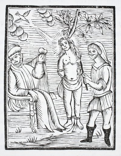 由于拒绝否认她的信仰，Saint Reine受到折磨，她的皮肤被铁梳子撕裂，在Olibre的指令下 作者 法语学校