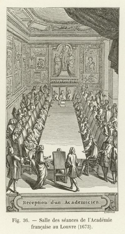 1673年在卢浮宫的法国学院的Salle des seances 作者 法语学校
