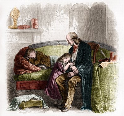 塞缪尔-哈内曼（1755 - 1843），发现顺势疗法。根据Pauquet的画作雕刻。 作者 French School