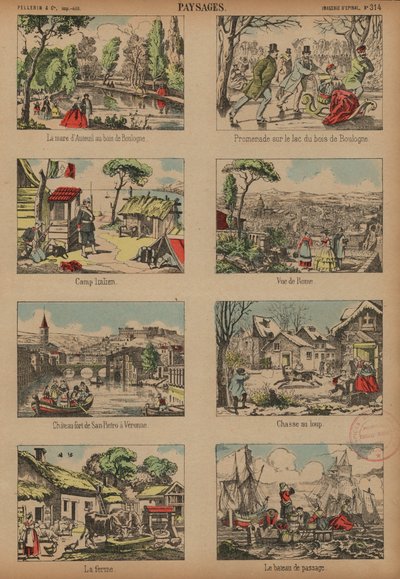 场景和风景（彩色雕刻） 作者 法语学校