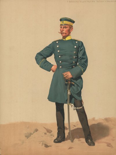 Silesian Dragoons Regt No. 4，Interinsrock的中尉 作者 法语学校