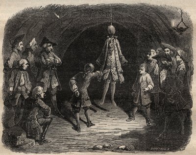 盗贼学校由强盗路易-多米尼克-加索森（Louis Dominique Garthausen dit Cartridge，1693-1721）在巴黎的职业生涯中创建：一个模型被挂在天花板上，其口袋应被清空而不被移动，否则将被射杀 - 盗贼学校 作者 法语学校