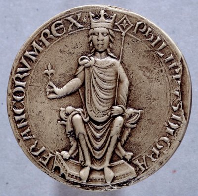 菲利普二世国王印章 Philippe Augustus (1165-1223) 13 世纪巴黎，国家档案馆 作者 法语学校