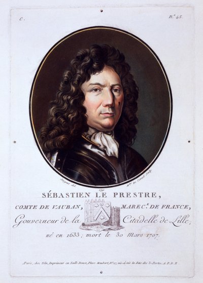 Sebastien the Prestre，Vauban伯爵，来自伟大的男人肖像，杰出的女性，以及法国令人难忘的主题，出版于1787-92 作者 法语学校
