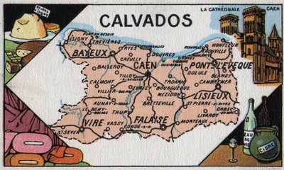 法国各省地图系列：卡尔瓦多斯省，20 世纪初（彩色） 作者 法语学校