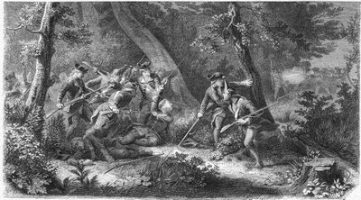 七年战争（1756-1763）：被称为阿萨斯骑士的路易斯-阿萨斯-杜-梅尔库（1733-1760）之死，法国上尉，10月16日 作者 French School