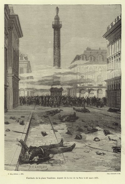 1871年3月23日在巴黎巴黎公社的旺多姆广场拍摄 作者 法语学校