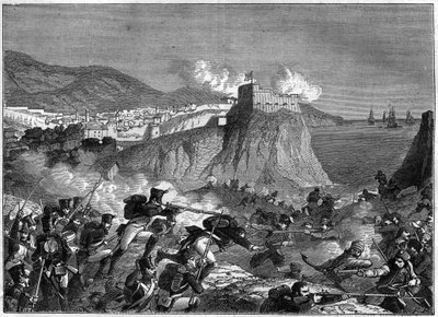 1806年5月和6月拿破仑战争期间对拉古萨（拉古萨共和国）的围攻（克罗地亚语的杜布罗夫尼克的拉古萨）（莫利托将军和劳里斯顿的达尔马提亚战役）--载于阿道夫-蒂埃的《领事馆历史之后的帝国历史》。 作者 法语学校