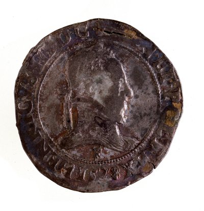 法国国王亨利三世（Henri III）时期（1574-1589）的银质手杖（Teston） 直径3.5厘米 那不勒斯，考古博物馆 作者 法语学校