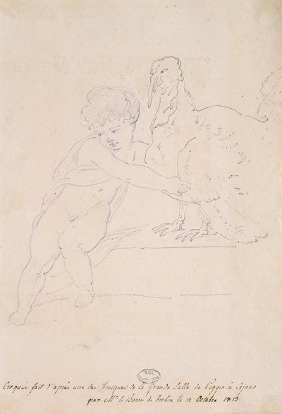 素描于1813年10月12日在Poggio a Caiano的人民大会堂 作者 法语学校