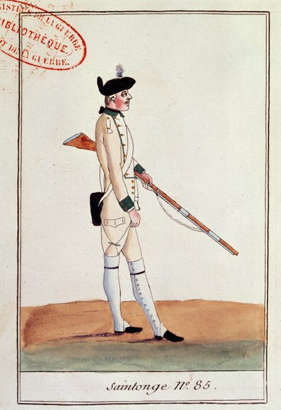 第17军团de Saintonge的士兵，1780年 作者 法语学校