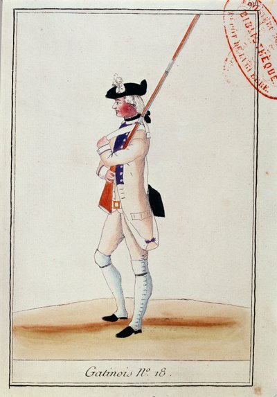 1680年，Gatitanier Gatinois军团的士兵 作者 法语学校